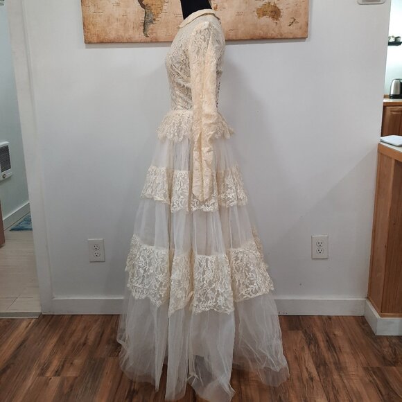 Vtg 40s wedding dress - Handmade - Picture 3 of 15